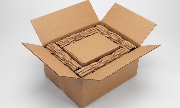 Product secured with ProPad paper pads in a shipping carton