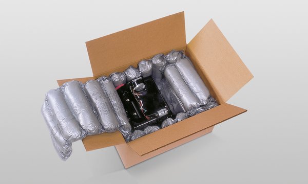 Continuous foam tubes (CFT) cushioning a component in a carton