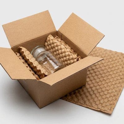 Product wrapped in PaperEZ Bubble paper in a carton