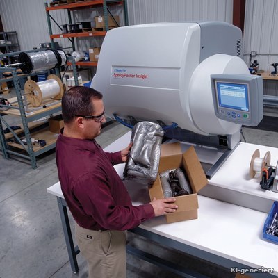 Operator placing the product on the foam cushion in the carton