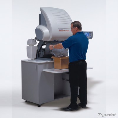 Operator closing the carton at the SpeedyPacker system